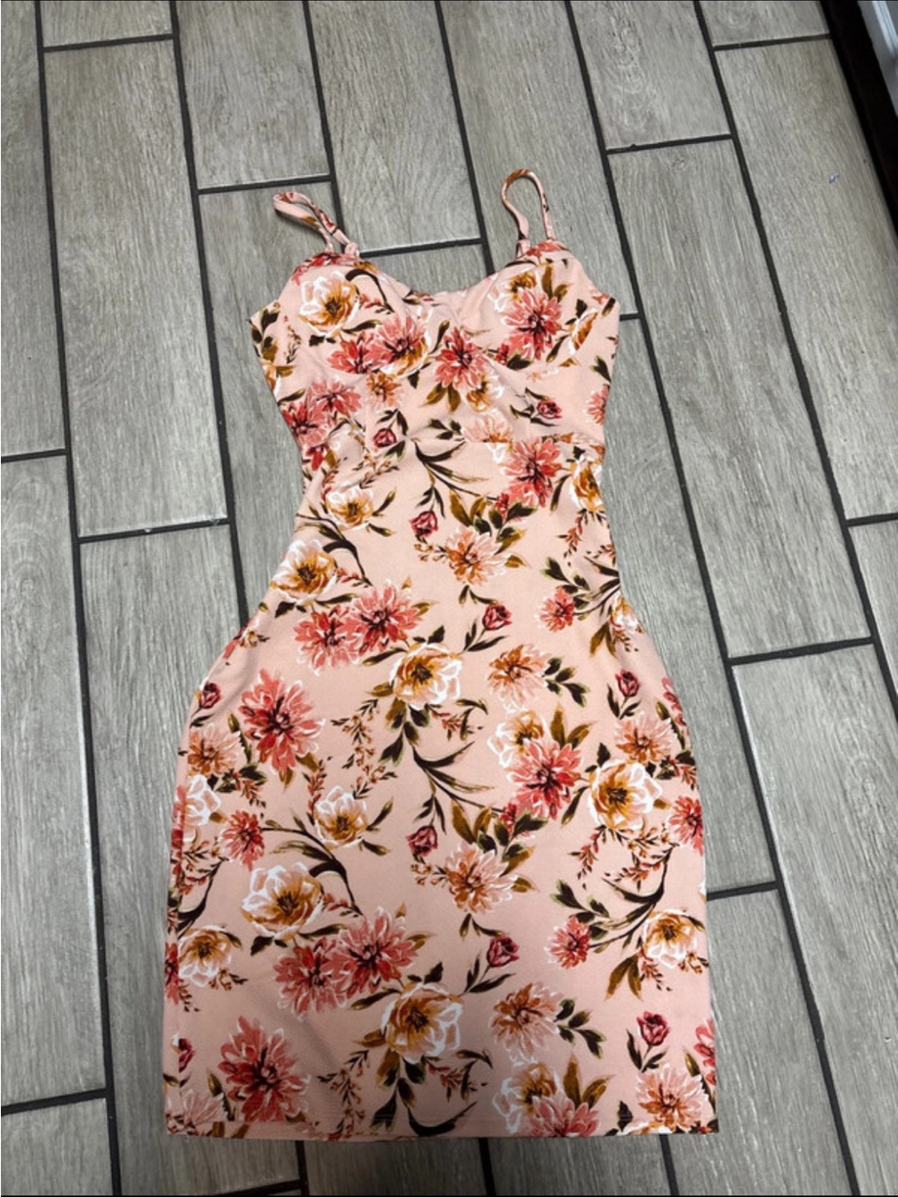 Floral Pink Sleeveless Bodycon Dress